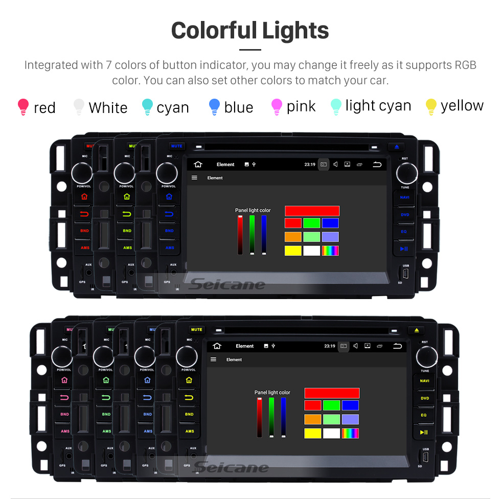 Seicane 2007-2012 GMC Yukon Android 8.0 GPS navigation system DVD player Bluetooth Radio HD 1024*600 touch screen OBD2 DVR Rearview camera TV 1080P Video 4G WIFI Steering Wheel Control USB Mirror link Seicane 2007-2012 GMC Yukon Android 8.0 GPS navigation system DVD player Bluetooth Radio HD 1024*600 touch screen OBD2 DVR Rearview camera TV 1080P Video 4G WIFI Steering Wheel Control USB Mirror link