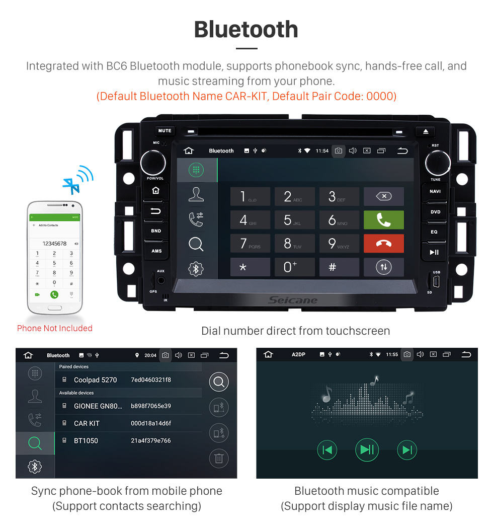 Seicane 2007-2012 GMC Tahoe Android 8.0 GPS navigation system DVD player Bluetooth Radio HD 1024*600 touch screen OBD2 DVR Rearview camera TV 1080P Video 4G WIFI Steering Wheel Control USB Mirror link Seicane 2007-2012 GMC Tahoe Android 8.0 GPS navigation system DVD player Bluetooth Radio HD 1024*600 touch screen OBD2 DVR Rearview camera TV 1080P Video 4G WIFI Steering Wheel Control USB Mirror link