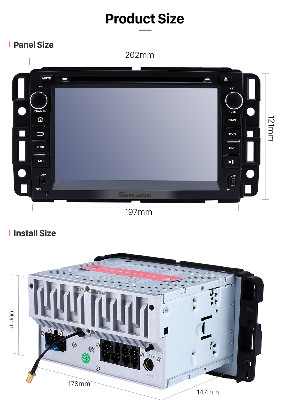 Seicane 2007-2012 GMC Tahoe Android 8.0 GPS navigation system DVD player Bluetooth Radio HD 1024*600 touch screen OBD2 DVR Rearview camera TV 1080P Video 4G WIFI Steering Wheel Control USB Mirror link Seicane 2007-2012 GMC Tahoe Android 8.0 GPS navigation system DVD player Bluetooth Radio HD 1024*600 touch screen OBD2 DVR Rearview camera TV 1080P Video 4G WIFI Steering Wheel Control USB Mirror link