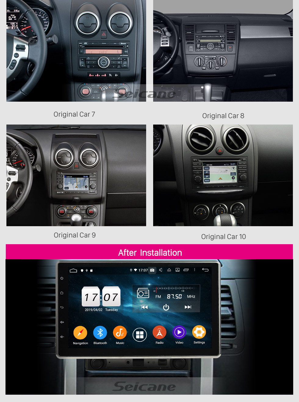 Seicane 10.1 inch Universal GPS Navigation Radio Android 9.0 WIFI Bluetooth HD Touchscreen support 1080P Mirror Link Steering Wheel Control Seicane 10.1 inch Universal GPS Navigation Radio Android 9.0 WIFI Bluetooth HD Touchscreen support 1080P Mirror Link Steering Wheel Control