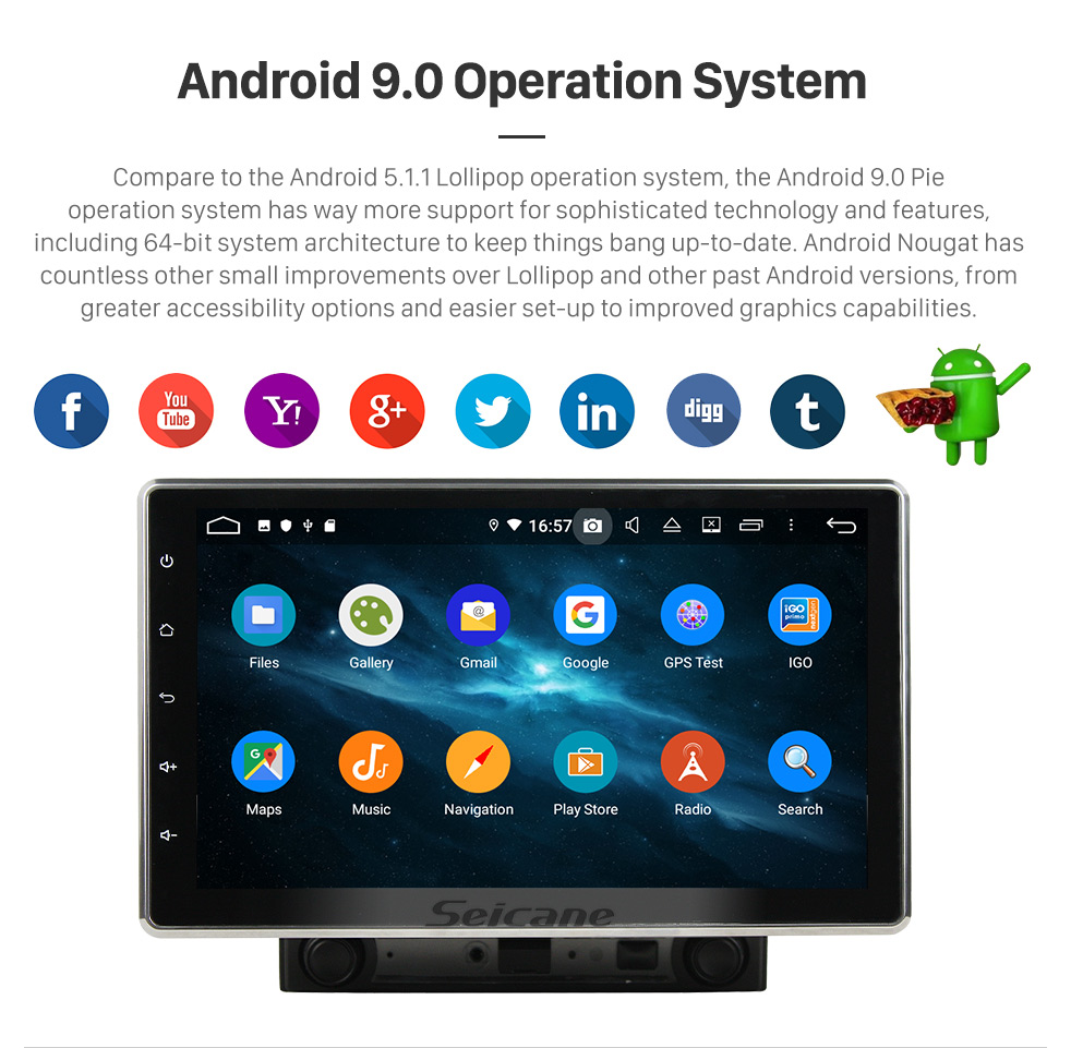 Seicane 10.1 inch Universal GPS Navigation Radio Android 9.0 WIFI Bluetooth HD Touchscreen support 1080P Mirror Link Steering Wheel Control Seicane 10.1 inch Universal GPS Navigation Radio Android 9.0 WIFI Bluetooth HD Touchscreen support 1080P Mirror Link Steering Wheel Control