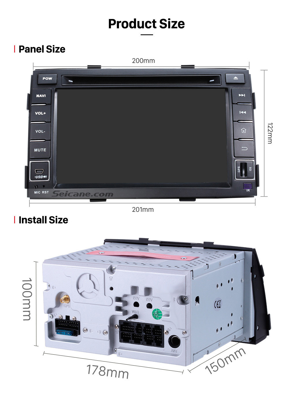 Seicane Android 10.0 Radio Reproductor de DVD Sistema de navegación para KIA SORENTO 2010 2011 2012 con Bluetooth HD Pantalla táctil Mirror link GPS OBD2 DVR USB WIFI Cámara de visión trasera Carplay