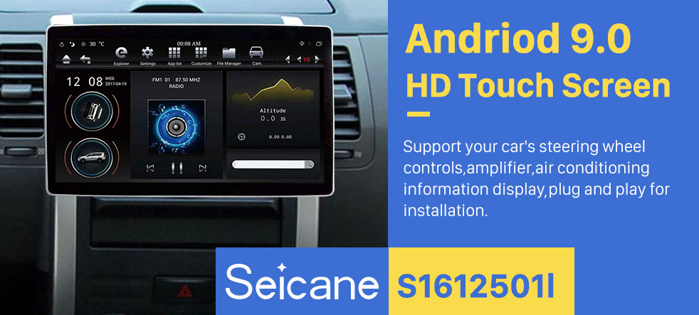 Seicane 12.8 inch GPS Navigation Universal Radio Android 9.0 With HD Touchscreen Bluetooth USB WIFI support DAB+ Rearview camera Seicane 12.8 inch GPS Navigation Universal Radio Android 9.0 With HD Touchscreen Bluetooth USB WIFI support DAB+ Rearview camera