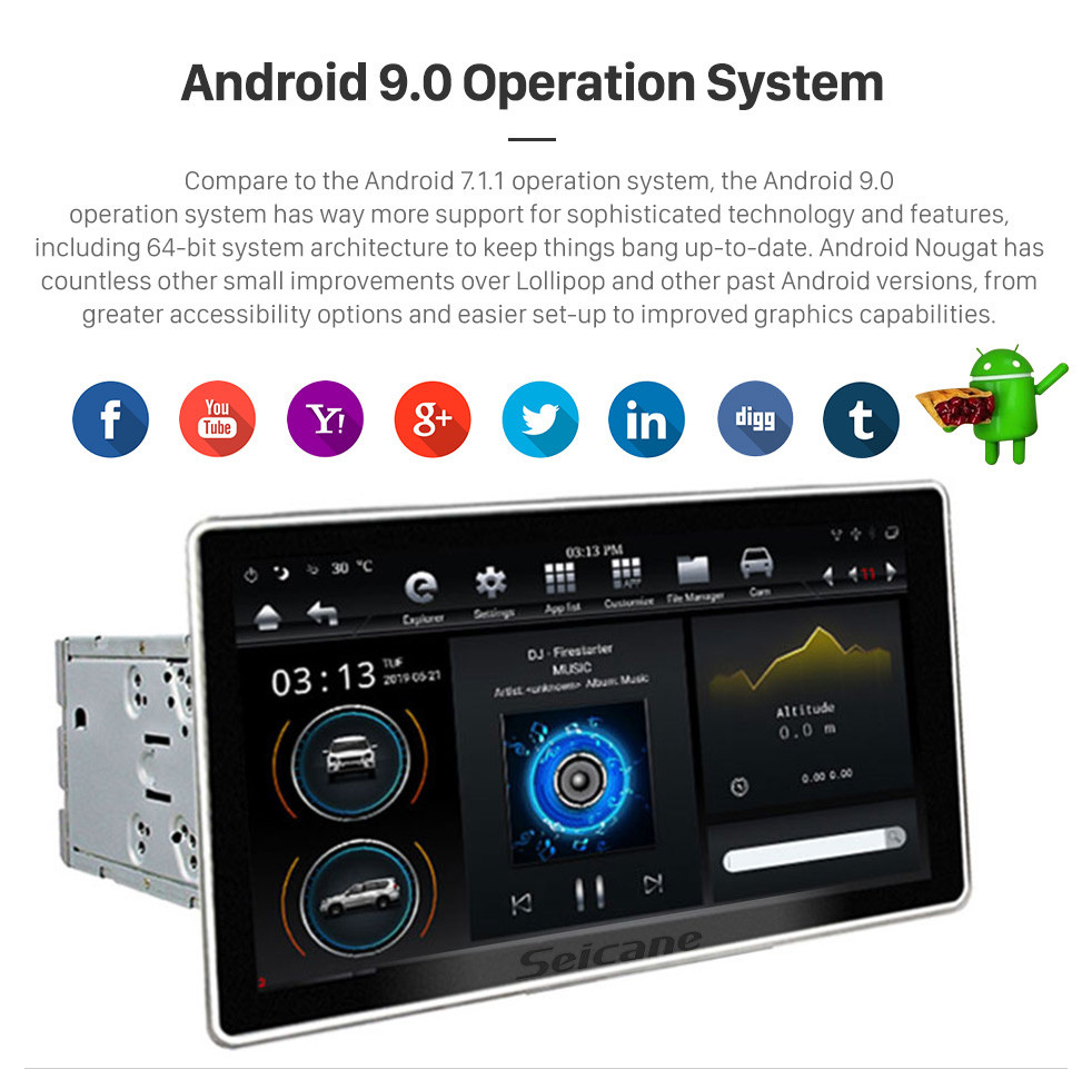 Seicane 12.8 inch GPS Navigation Universal Radio Android 9.0 With HD Touchscreen Bluetooth USB WIFI support DAB+ Rearview camera Seicane 12.8 inch GPS Navigation Universal Radio Android 9.0 With HD Touchscreen Bluetooth USB WIFI support DAB+ Rearview camera
