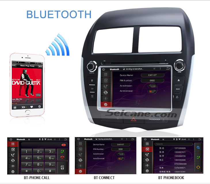 Seicane S168064 Quad-core Android 5.1.1 Radio GPS Audio System for 2010-2013 Mitsubishi ASX bluetooth