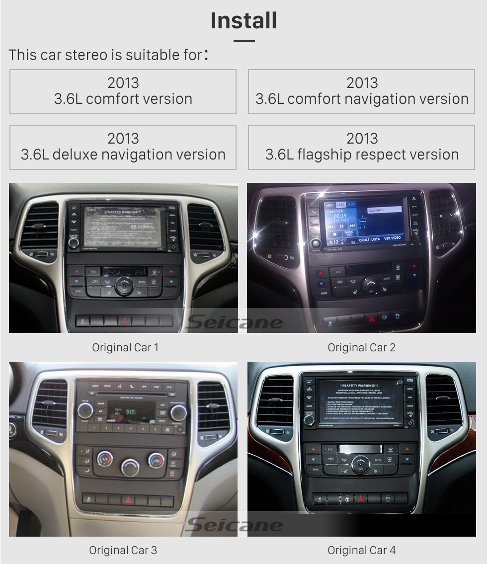 Seicane 10.4 inch HD Touch Screen Android 6.0 2012 2013 Jeep Grand Cherokee GPS Navigation Radio with Bluetooth WIFI Support Backup Camera Digital TV Seicane 10.4 inch HD Touch Screen Android 6.0 2012 2013 Jeep Grand Cherokee GPS Navigation Radio with Bluetooth WIFI Support Backup Camera Digital TV