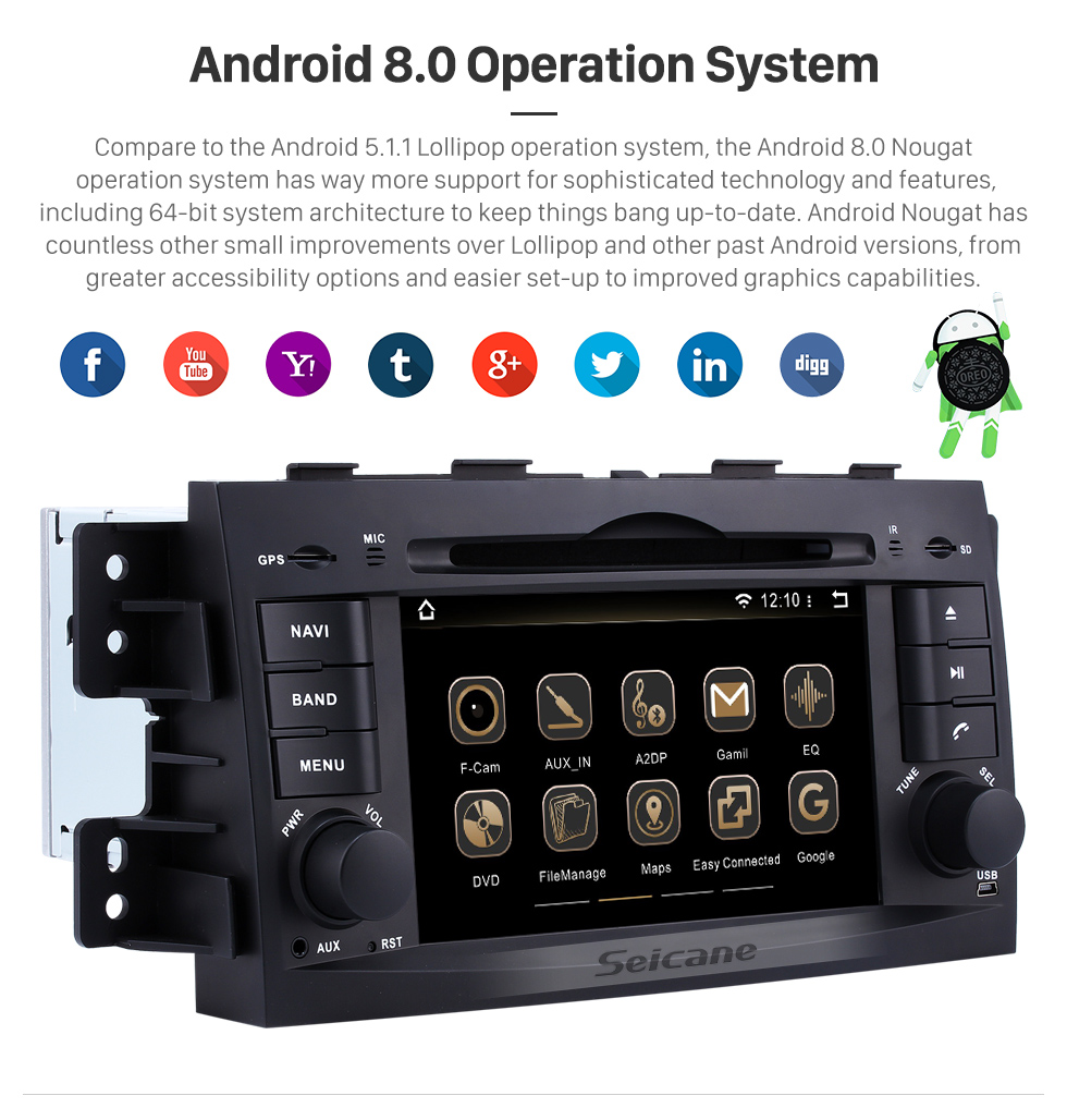 Seicane OEM Android 8.0 GPS Navigation System for 2008-2015 KIA BORREGO with Radio DVD Player Bluetooth HD 1024*600 Touchscreen USB SD MP3 3G WIFI Mirror link OBD2 DVR Rearview camera TV 1080P Video Steering Wheel Control Seicane OEM Android 8.0 GPS Navigation System for 2008-2015 KIA BORREGO with Radio DVD Player Bluetooth HD 1024*600 Touchscreen USB SD MP3 3G WIFI Mirror link OBD2 DVR Rearview camera TV 1080P Video Steering Wheel Control