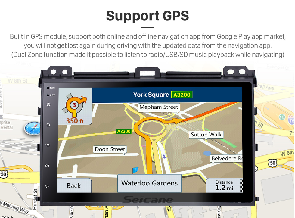 Seicane 9-дюймовый Android 9.0 на 2002-2009 гг. Toyota Prado Radio GPS навигационная система с Bluetooth HD с сенсорным экраном Поддержка USB Камера заднего вида 1080P Seicane 9-дюймовый Android 9.0 на 2002-2009 гг. Toyota Prado Radio GPS навигационная система с Bluetooth HD с сенсорным экраном Поддержка USB Камера заднего вида 1080P