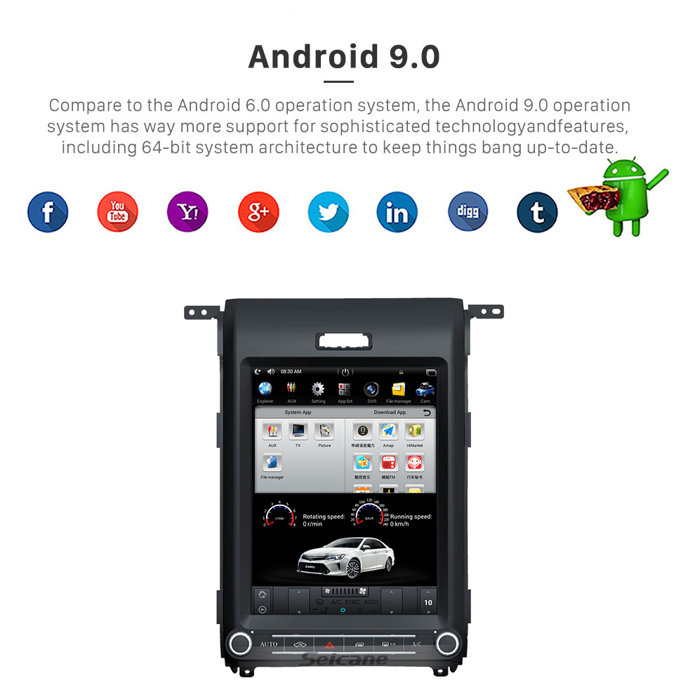 Seicane 12.1 pulgadas Android 9.0 Unidad principal Estéreo para automóvil Sat Navi Reproductor multimedia para 2013 2014 2015 Ford F150 F250 F350 Expedition con GPS Radio DVD Bluetooth 3G WiFi Soporte SWC 3 zonas POP Seicane 12.1 pulgadas Android 9.0 Unidad principal Estéreo para automóvil Sat Navi Reproductor multimedia para 2013 2014 2015 Ford F150 F250 F350 Expedition con GPS Radio DVD Bluetooth 3G WiFi Soporte SWC 3 zonas POP