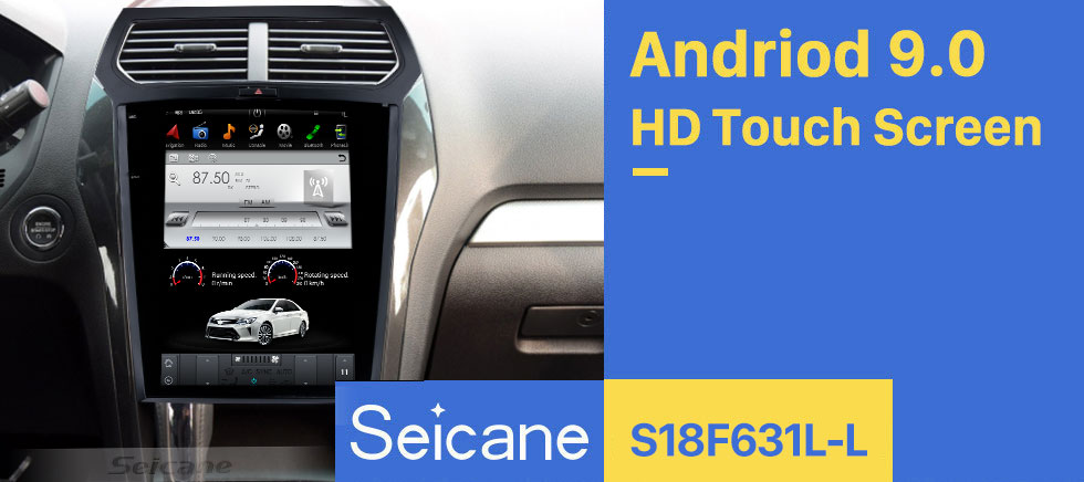 Seicane Pantalla táctil HD de 12,1 pulgadas para Ford Explorer TX4003 2014-2019, Radio estéreo para coche, sistema estéreo Carplay con Bluetooth, compatible con cámara AHD