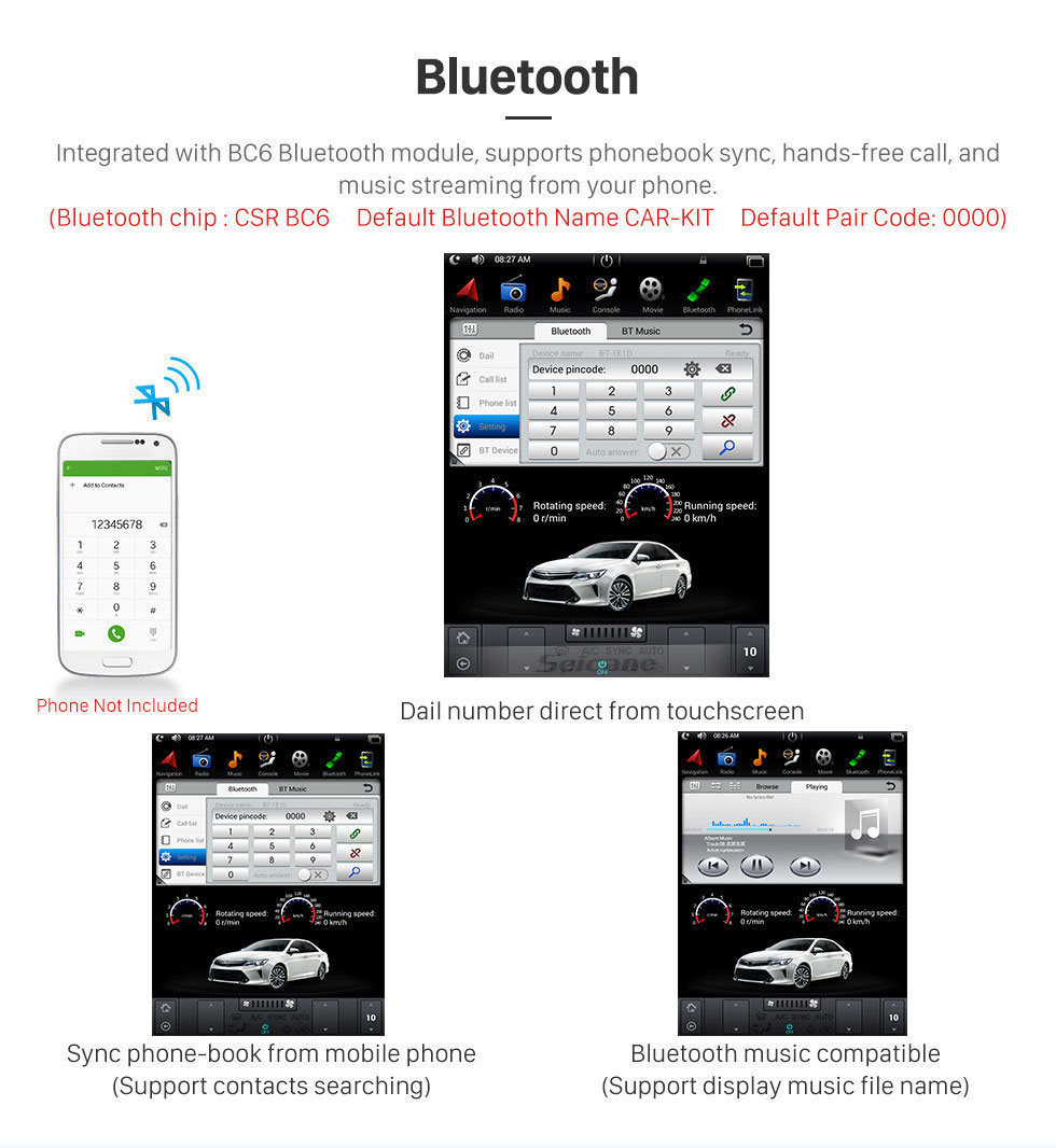 Seicane Pantalla táctil HD de 12,1 pulgadas para Ford Explorer TX4003 2014-2019, Radio estéreo para coche, sistema estéreo Carplay con Bluetooth, compatible con cámara AHD