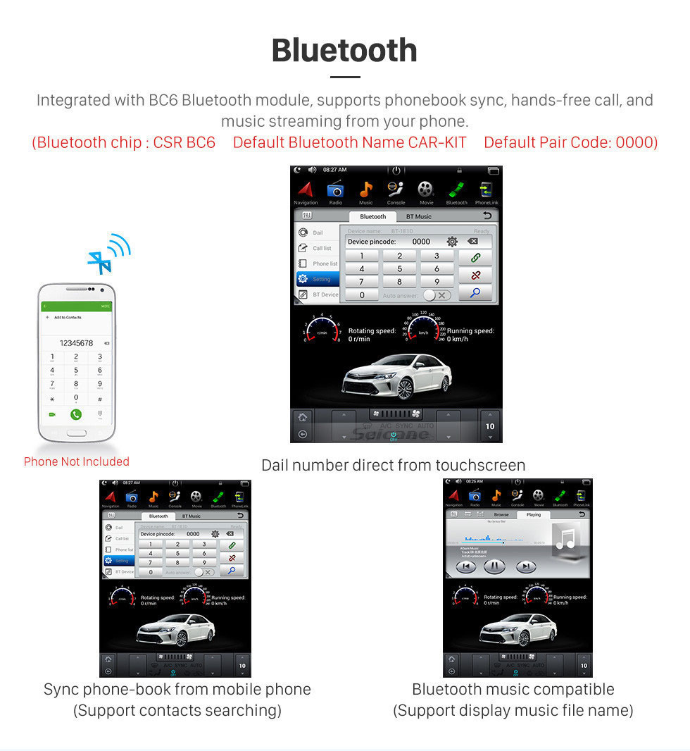 Seicane 12,1-Zoll-HD-Touchscreen für 2014–2019 Ford Explorer TX4003 Stereo-Autoradio Bluetooth Carplay-Stereoanlage unterstützt AHD-Kamera