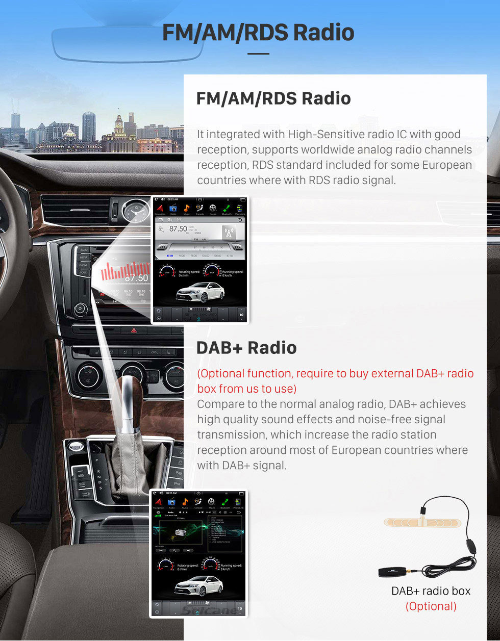 Seicane Pantalla táctil HD de 12,1 pulgadas para Ford Explorer TX4003 2014-2019, Radio estéreo para coche, sistema estéreo Carplay con Bluetooth, compatible con cámara AHD