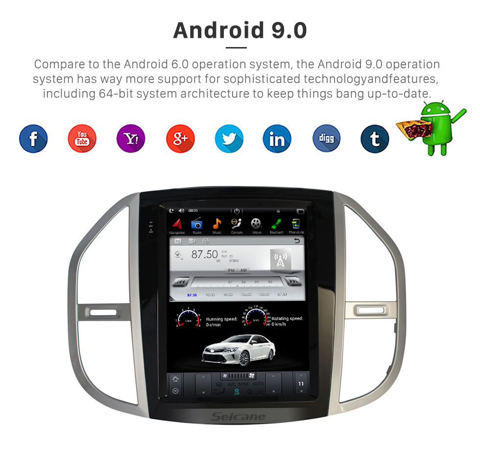 Seicane 12.1 inch Android 9.0 Car Stereo Sat Multimedia Player for 2016+ Benz VITO / 2016+ Metris GPS Navigation System with Bluetooth support Carplay Seicane 12.1 inch Android 9.0 Car Stereo Sat Multimedia Player for 2016+ Benz VITO / 2016+ Metris GPS Navigation System with Bluetooth support Carplay