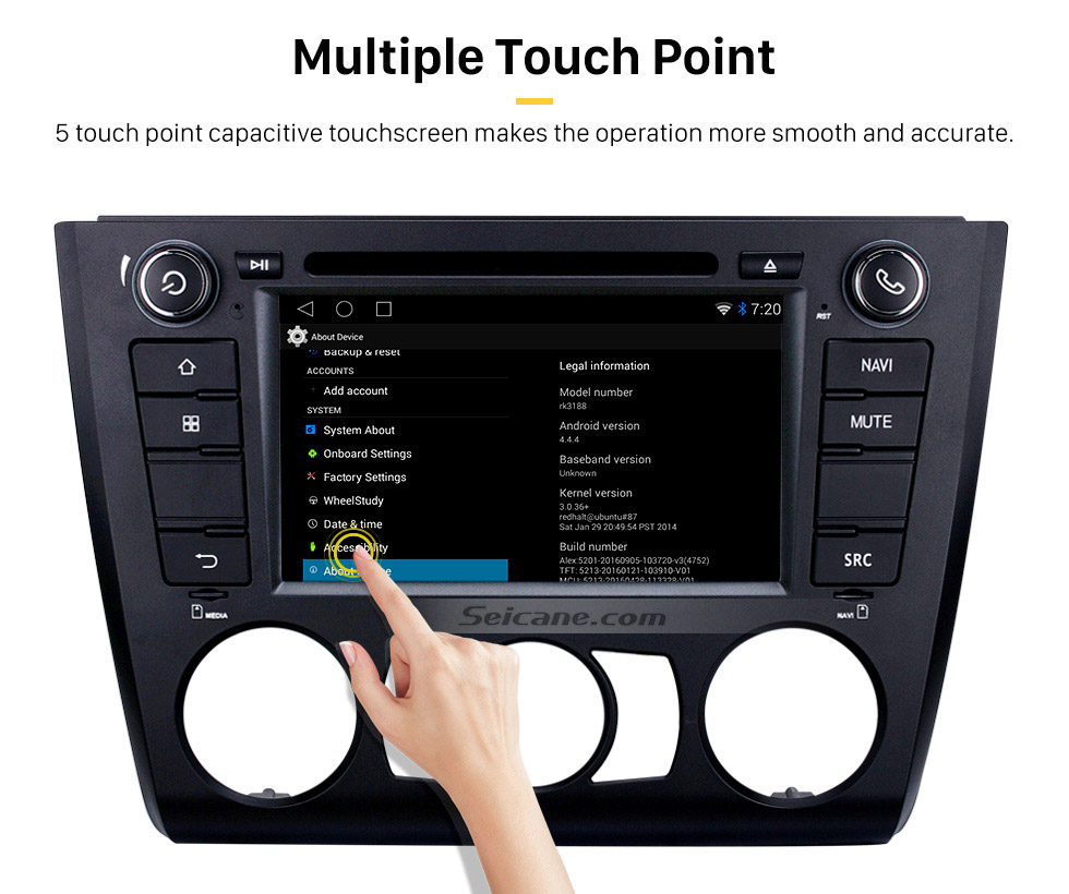 Multiple Touch Point Android 4.4.4 7 Inch Car DVD Player for BMW 1 Series 120i E87(Touchscreen,GPS,TV,Ipod, 3G,Wifi)