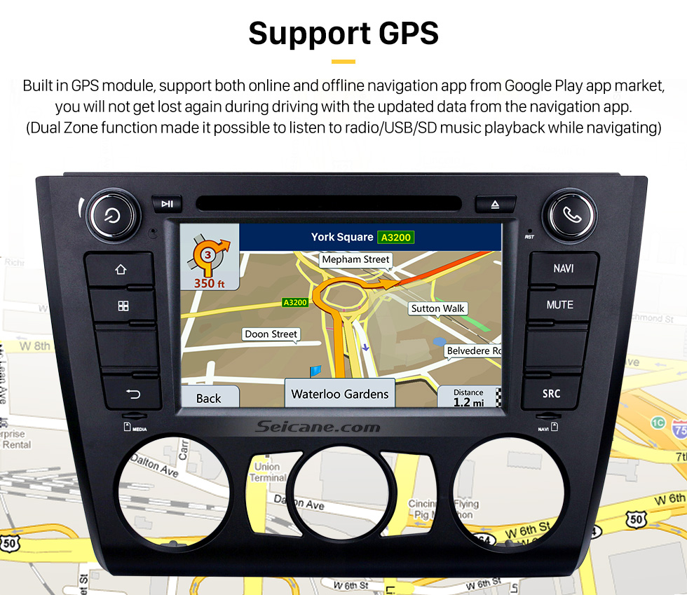 Support GPS Android 4.4.4 7 Inch Car DVD Player for BMW 1 Series 120i E87(Touchscreen,GPS,TV,Ipod, 3G,Wifi)