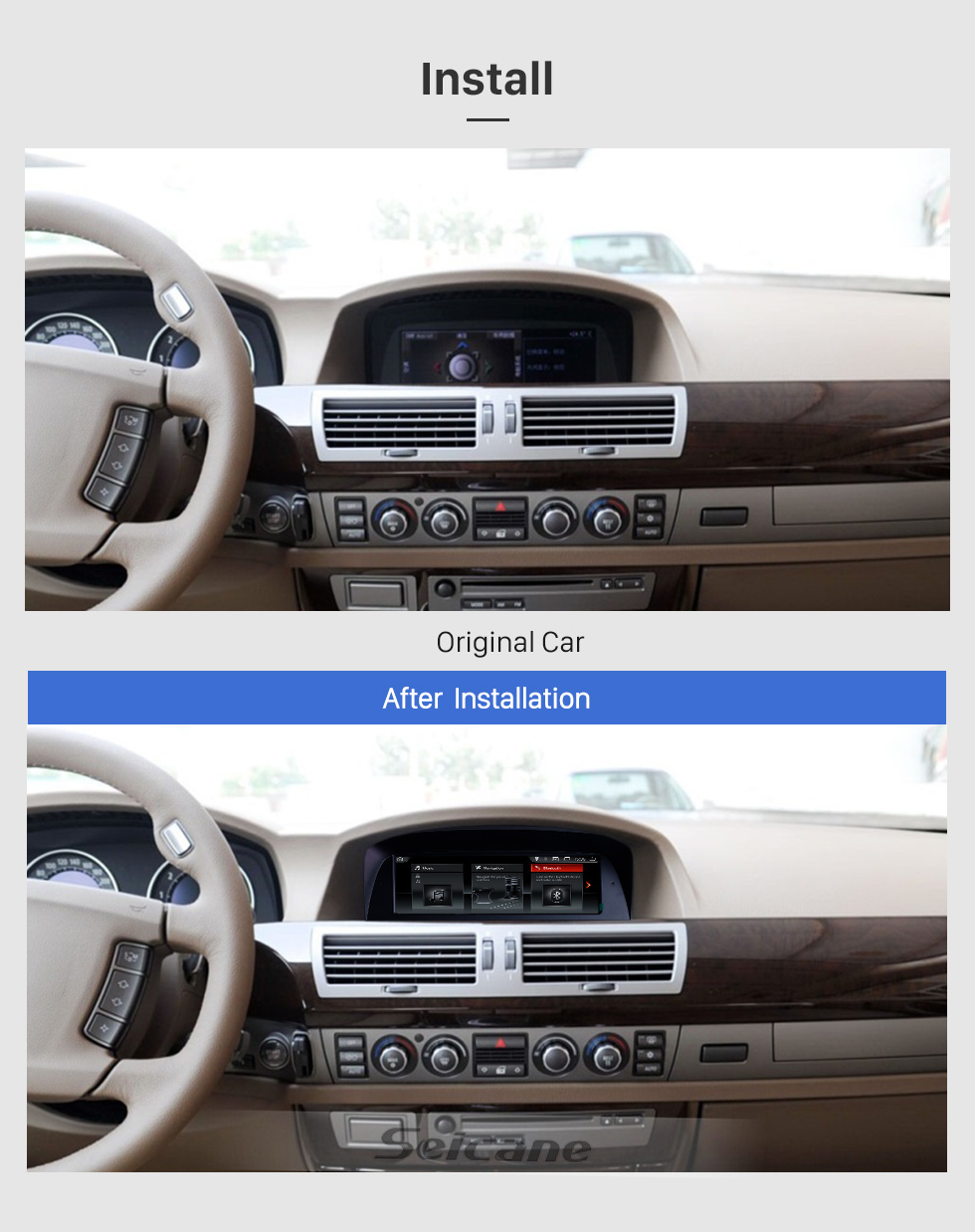 Seicane 8.8 Inch Android 9.0 HD Touchscreen 2004-2009 BMW 7 Series E65/E66 GPS Radio Head Unit Bluetooth Music Support WIFI Rearview Camera Steering Wheel Control USB OBD2 Seicane 8.8 Inch Android 9.0 HD Touchscreen 2004-2009 BMW 7 Series E65/E66 GPS Radio Head Unit Bluetooth Music Support WIFI Rearview Camera Steering Wheel Control USB OBD2