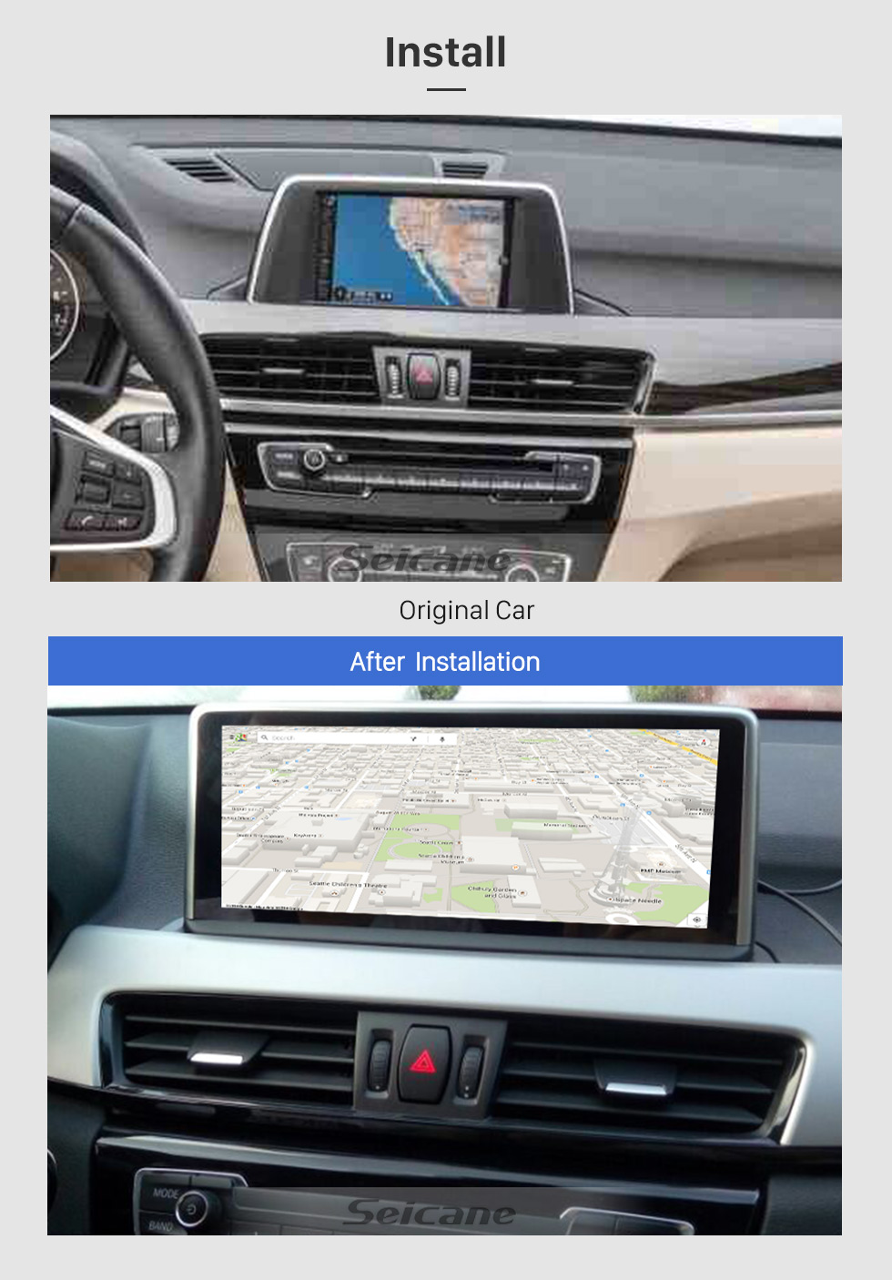 Seicane 10.25 Polegada Android 8.1 HD Tela Sensível Ao Toque 2016 2017 BMW X1 F48 NBT Unidade de Cabeça de Rádio GPS Bluetooth Música suporte WI-FI Câmera Retrovisor Controle de Volante USB OBD2 Seicane 10.25 Polegada Android 8.1 HD Tela Sensível Ao Toque 2016 2017 BMW X1 F48 NBT Unidade de Cabeça de Rádio GPS Bluetooth Música suporte WI-FI Câmera Retrovisor Controle de Volante USB OBD2