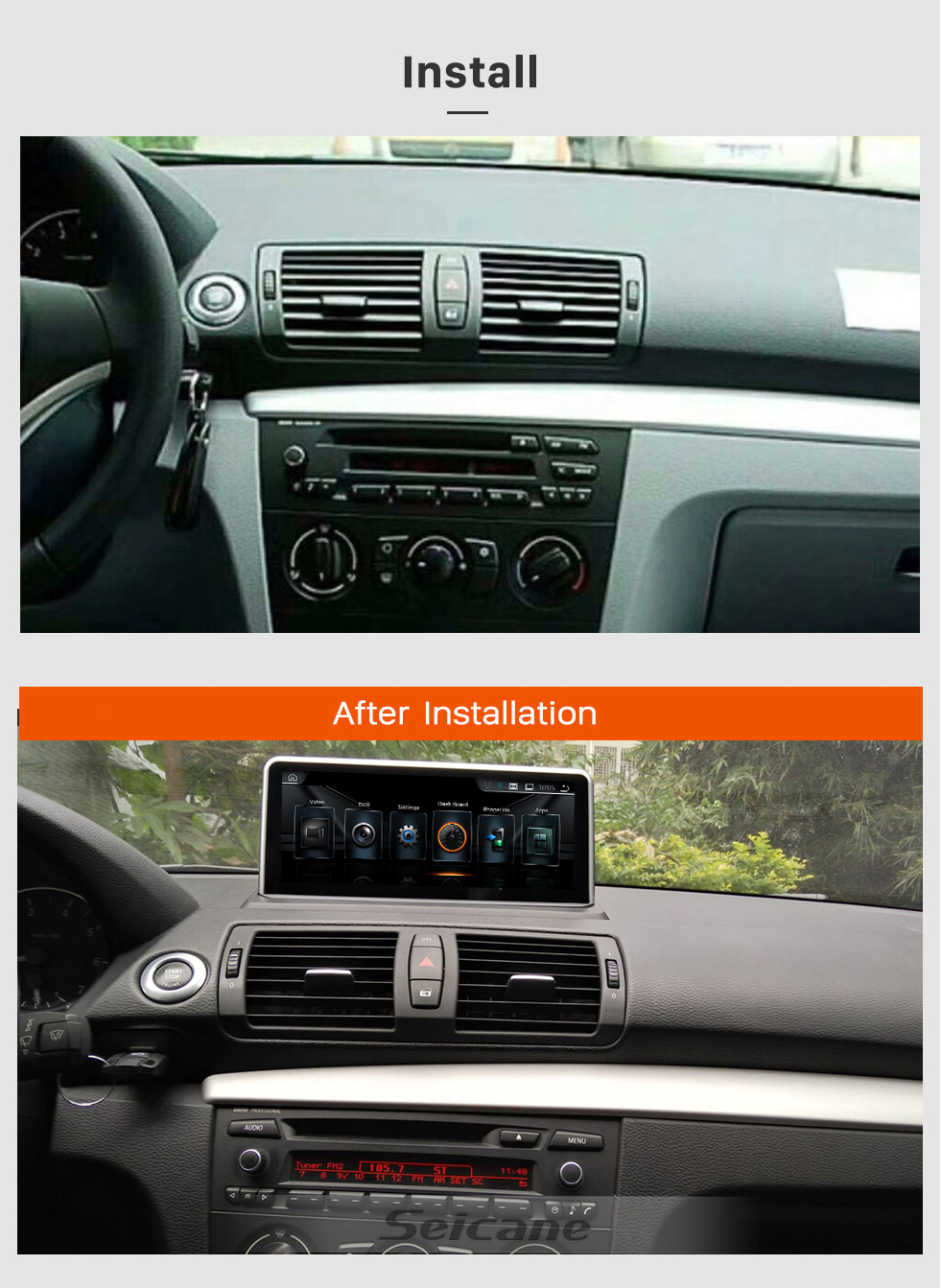Seicane 10,25 Zoll HD Touchscreen Android 8.1 Kopfeinheit Für 2006-2012 BMW E87 Autoradio GPS Navigationssystem Bluetooth Telefon Unterstützung 1080 P Video OBDII DVR Lenkradsteuerung Wlan