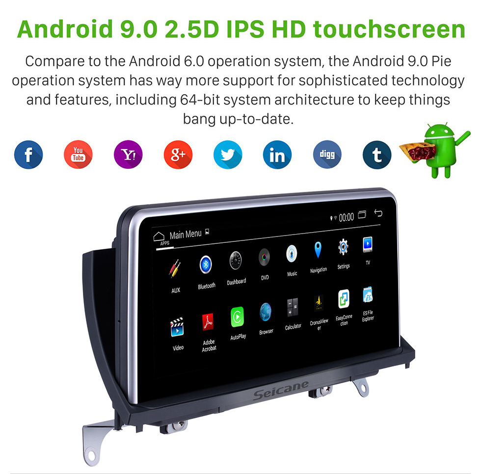 Seicane 10.25 Inch Android 9.0 HD Touchscreen 2007-2010 BMW X5 E70/X6 E71 CCC Car Stereo Radio Head Unit GPS Navigation System Bluetooth Phone WIFI Support DVR USB DAB+ OBDII Steering Wheel Control Backup Camera Seicane 10.25 Inch Android 9.0 HD Touchscreen 2007-2010 BMW X5 E70/X6 E71 CCC Car Stereo Radio Head Unit GPS Navigation System Bluetooth Phone WIFI Support DVR USB DAB+ OBDII Steering Wheel Control Backup Camera