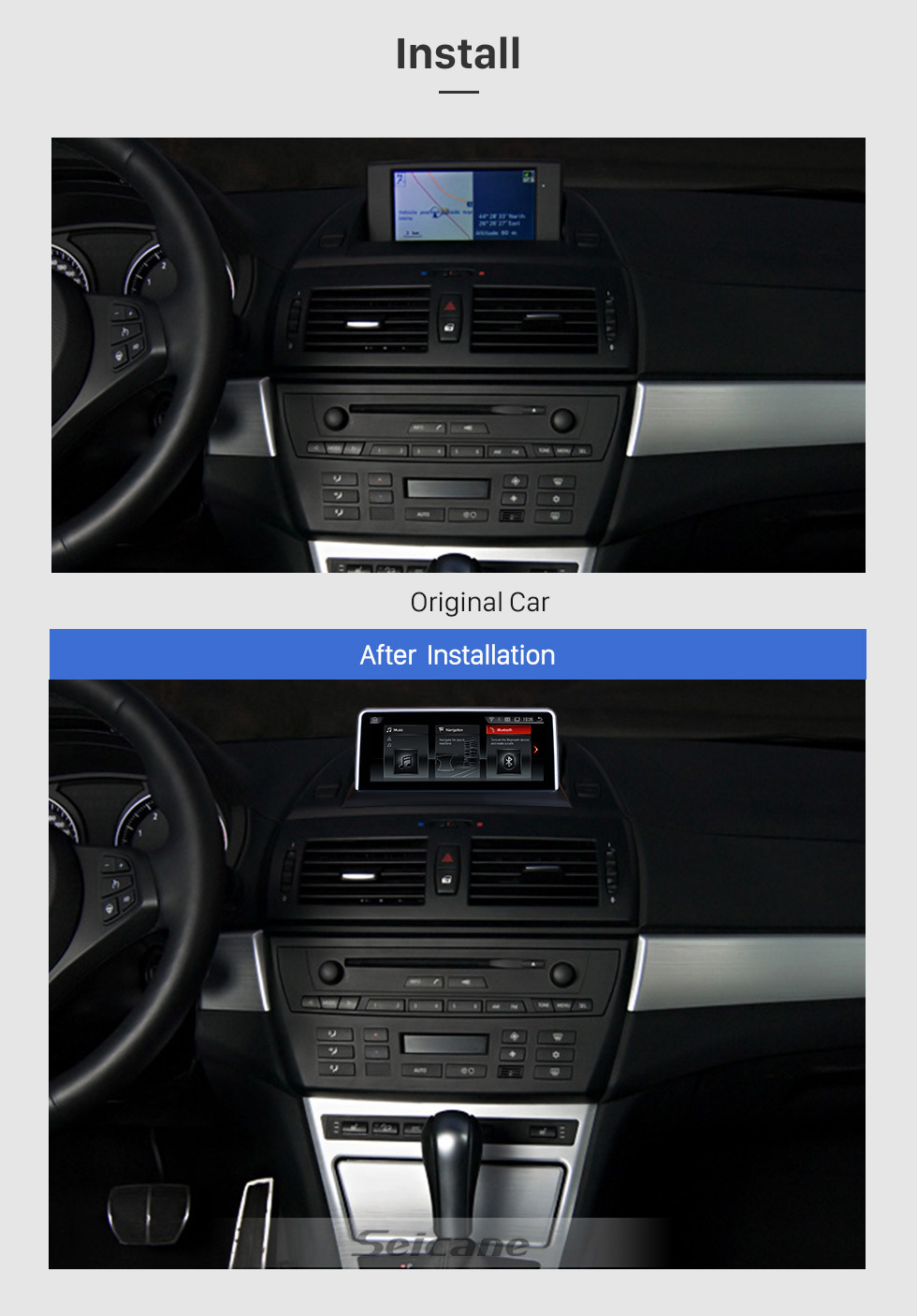 Seicane 10.25 polegada 2004-2009 BMW X3 E83 Android 9.0 Touchscreen Navegação GPS Bluetooth Estéreo com música AUX WIFI suporte DAB + OBD2 DVR TV Digital Seicane 10.25 polegada 2004-2009 BMW X3 E83 Android 9.0 Touchscreen Navegação GPS Bluetooth Estéreo com música AUX WIFI suporte DAB + OBD2 DVR TV Digital