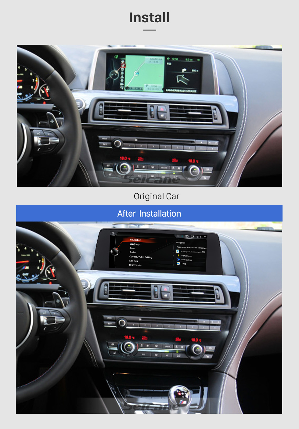 Seicane 10.25 inch HD Touchscreen GPS Navigation Radio for 2013 2014-2018 BMW 6 Series F06/F12 NBT Android 8.1 Stereo USB Bluetooth support Mirror Link DVR Seicane 10.25 inch HD Touchscreen GPS Navigation Radio for 2013 2014-2018 BMW 6 Series F06/F12 NBT Android 8.1 Stereo USB Bluetooth support Mirror Link DVR