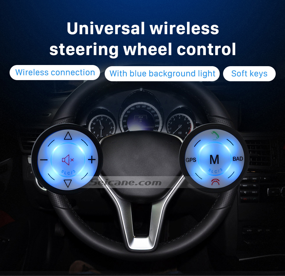 Seicane Seicane Black Car Universal Wireless multifunctional Steering Wheel Controller for GPS Audio CD DVD Radio Seicane Seicane Black Car Universal Wireless multifunctional Steering Wheel Controller for GPS Audio CD DVD Radio