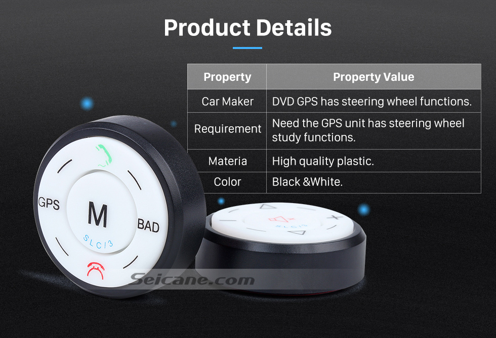 Product Details Seicane Black Car Universal Wireless multifunctional Steering Wheel Controller for GPS Audio CD DVD Radio Product Details Seicane Black Car Universal Wireless multifunctional Steering Wheel Controller for GPS Audio CD DVD Radio