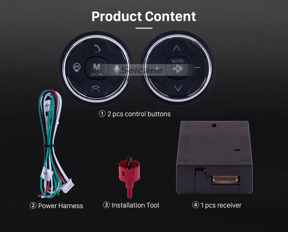 Seicane Car Universal Wireless multifunctional Steering Wheel Controller for GPS Audio CD DVD Radio Gray Seicane Car Universal Wireless multifunctional Steering Wheel Controller for GPS Audio CD DVD Radio Gray
