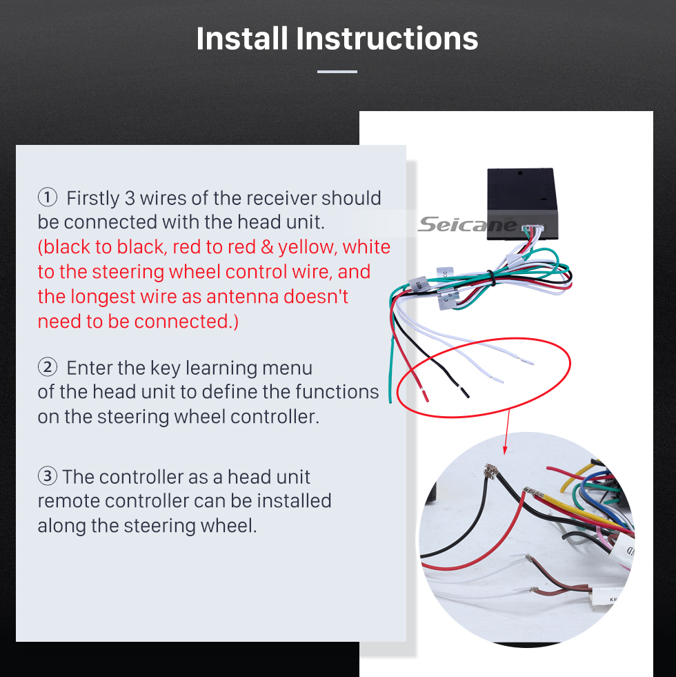 Seicane Car Universal Wireless multifunctional Steering Wheel Controller for GPS Audio CD DVD Radio Gray Seicane Car Universal Wireless multifunctional Steering Wheel Controller for GPS Audio CD DVD Radio Gray