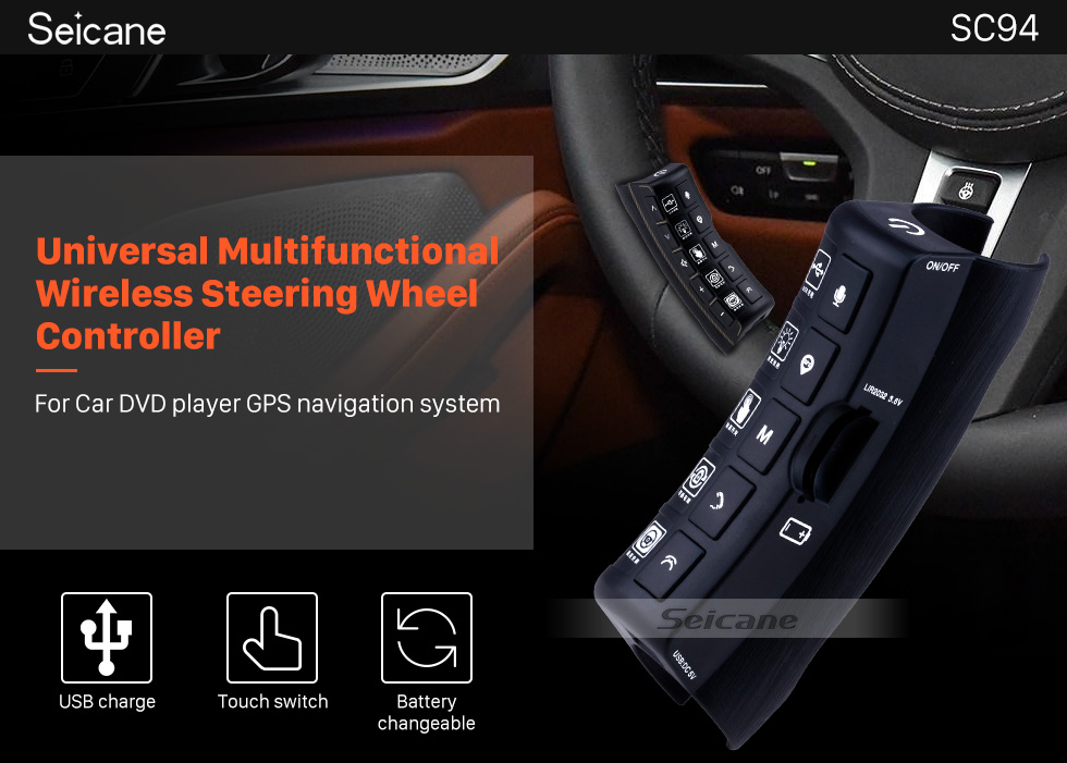 Seicane Universal multifunctional wireless steering wheel controller for Car DVD player GPS navigation system Seicane Universal multifunctional wireless steering wheel controller for Car DVD player GPS navigation system