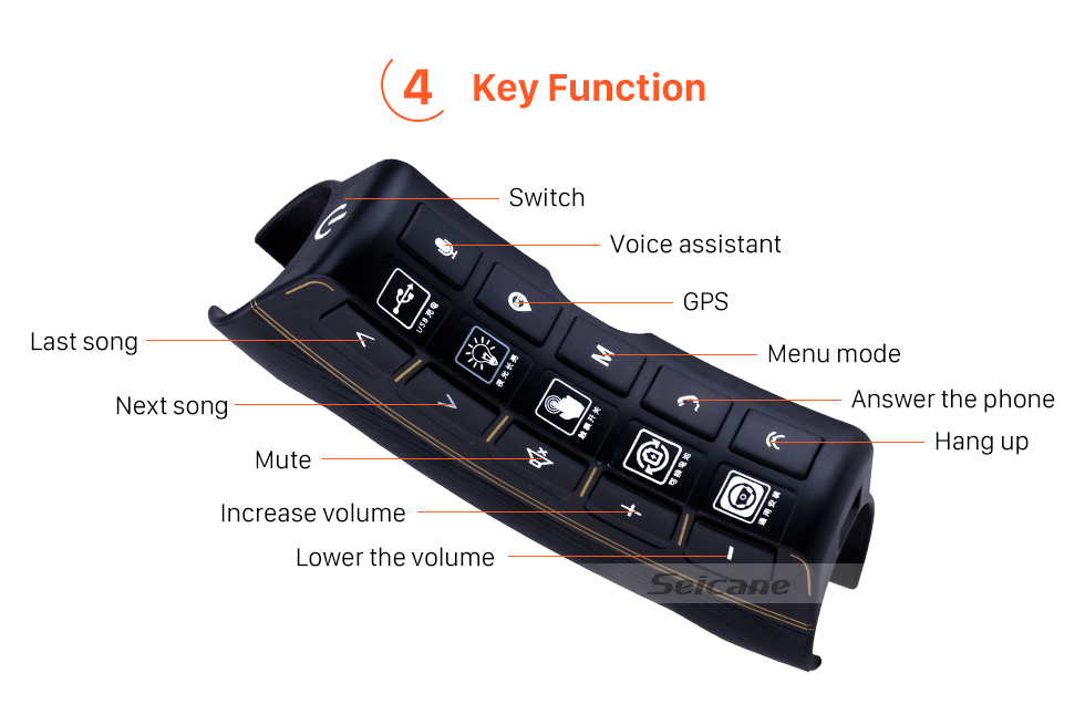 Seicane Universal multifunctional wireless steering wheel controller for Car DVD player GPS navigation system Seicane Universal multifunctional wireless steering wheel controller for Car DVD player GPS navigation system