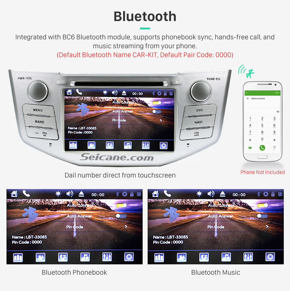 Bluetooth OEM 2004-2012 Toyota Harrier Bluetooth Music Radio DVD Player HD Touchscreen Car Stereo GPS Navigation System Steering Wheel Control 1080P Bluetooth OEM 2004-2012 Toyota Harrier Bluetooth Music Radio DVD Player HD Touchscreen Car Stereo GPS Navigation System Steering Wheel Control 1080P