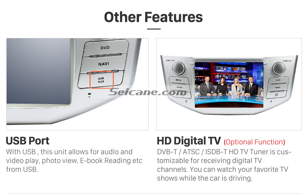 Seicane Pure Android 8.0 In Dash DVD GPS System for 2004-2012 Toyota Harrier with Bluetooth HD touch screen OBD2 DVR Rearview camera TV 1080P Video 3G WIFI Steering Wheel Control USB SD Seicane Pure Android 8.0 In Dash DVD GPS System for 2004-2012 Toyota Harrier with Bluetooth HD touch screen OBD2 DVR Rearview camera TV 1080P Video 3G WIFI Steering Wheel Control USB SD