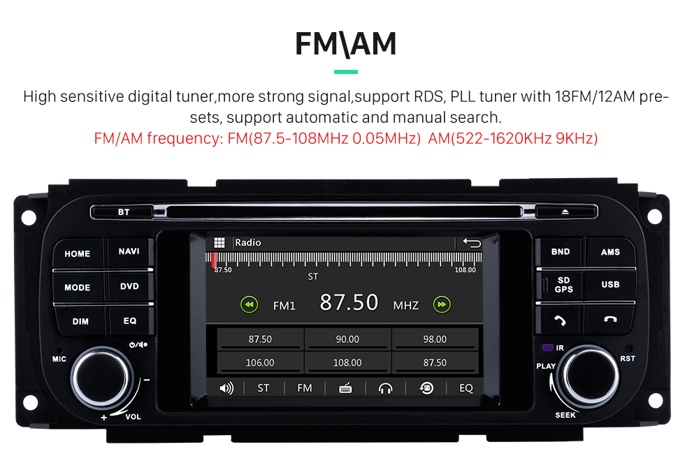 OEM Bluetooth DVD Player Radio For 2006 2007 2008 Jeep
