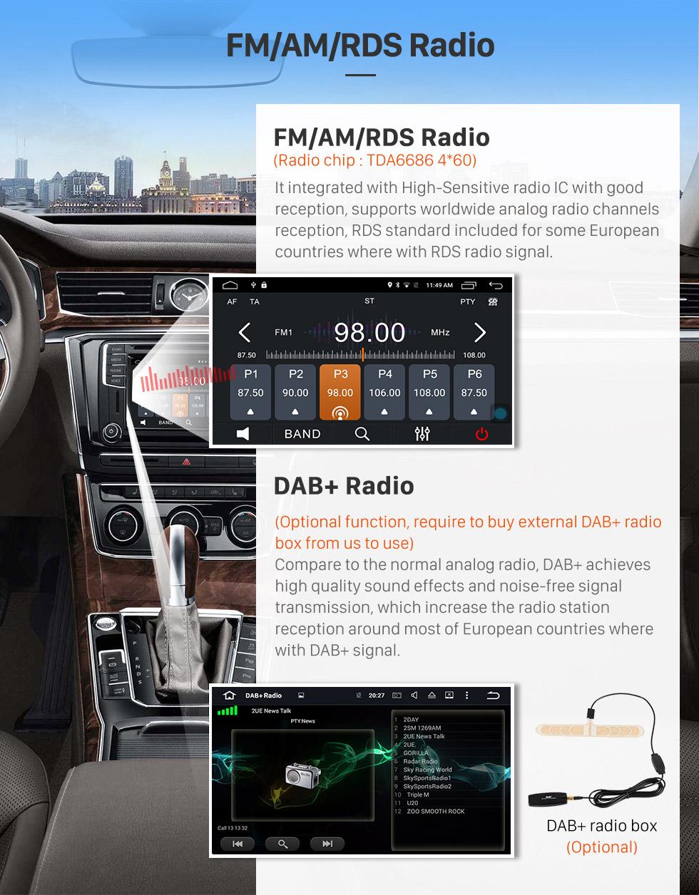 Seicane Android 6.0 HD Touchscreen Car Radio For 2002-2007 CHRYSLER 300C DVD Player GPS Navigation System Bluetooth Phone Music WIFI Support Digital TV DVR USB DAB+ OBDII Steering Wheel Control Backup Camera Seicane Android 6.0 HD Touchscreen Car Radio For 2002-2007 CHRYSLER 300C DVD Player GPS Navigation System Bluetooth Phone Music WIFI Support Digital TV DVR USB DAB+ OBDII Steering Wheel Control Backup Camera