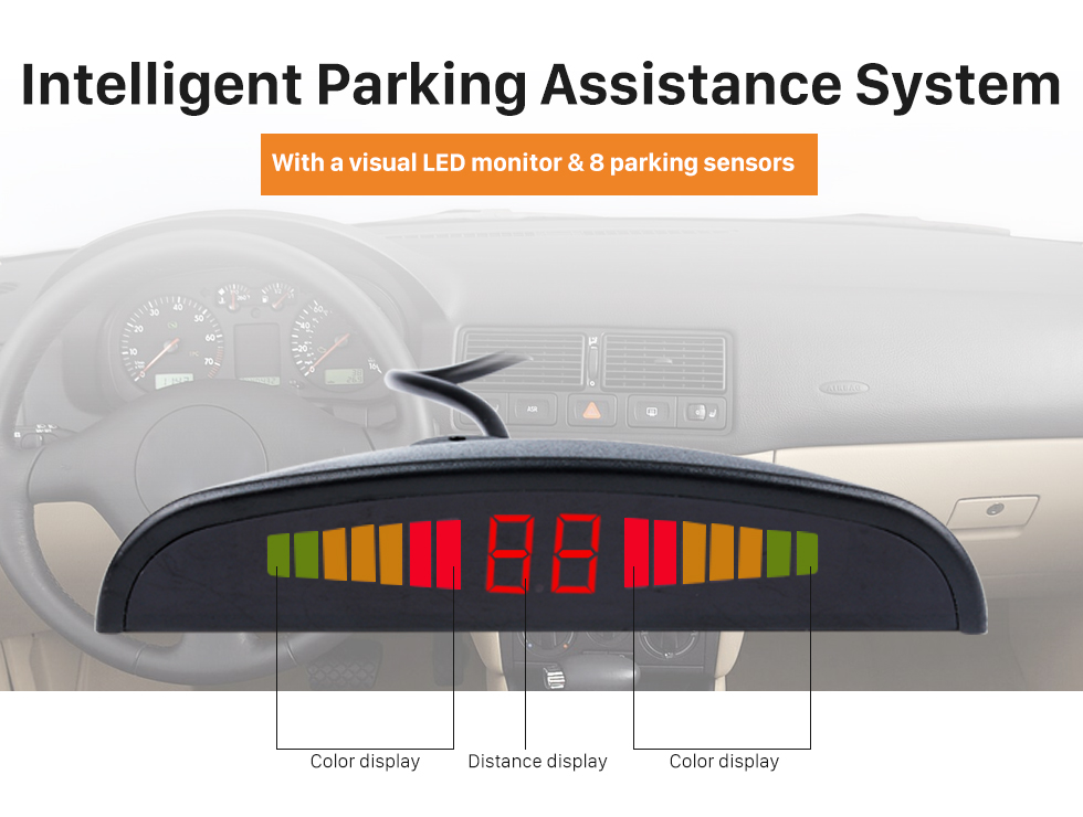 Intelligent Parking Assistance System Auto Car Universal Parking Assistance System Reverse Sensor with 8 Parking Sensor Visual LED Monitor Reversing Radar Intelligent Parking Assistance System Auto Car Universal Parking Assistance System Reverse Sensor with 8 Parking Sensor Visual LED Monitor Reversing Radar
