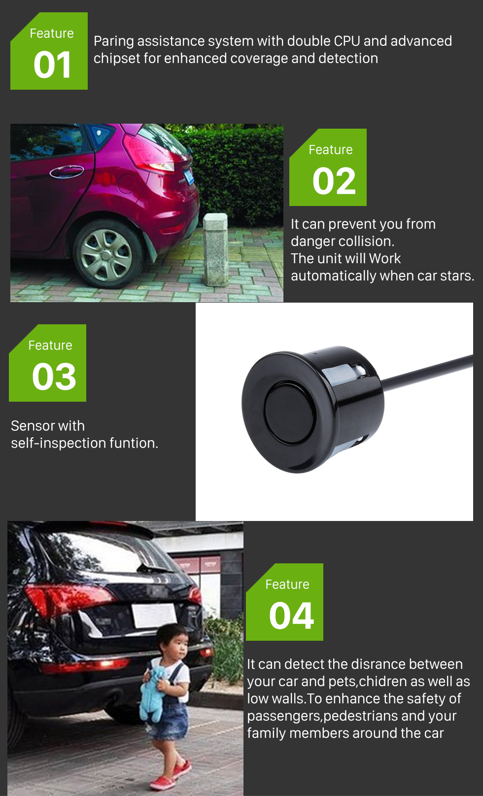 Seicane Car Universal Parking Assistance System Reverse Sensor with Visual LED Monitor 4 Parking Sensor Reversing System Seicane Car Universal Parking Assistance System Reverse Sensor with Visual LED Monitor 4 Parking Sensor Reversing System