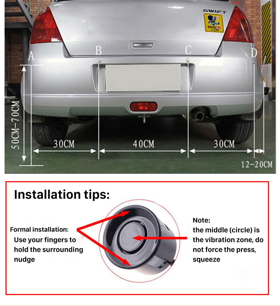 Seicane Car Universal Parking Assistance System Reverse Sensor with Visual LED Monitor 4 Parking Sensor Reversing System Seicane Car Universal Parking Assistance System Reverse Sensor with Visual LED Monitor 4 Parking Sensor Reversing System