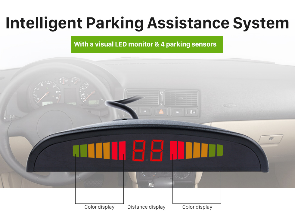 Intelligent Parking Assistance System Car Universal Parking Assistance System Reverse Sensor with Visual LED Monitor 4 Parking Sensor Reversing System Intelligent Parking Assistance System Car Universal Parking Assistance System Reverse Sensor with Visual LED Monitor 4 Parking Sensor Reversing System