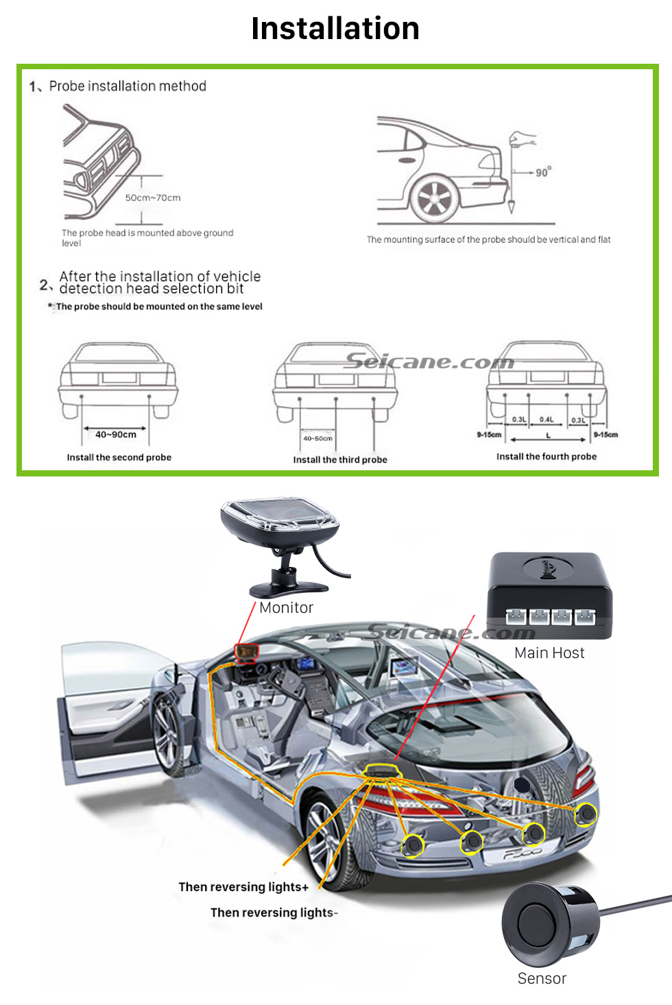 Installation Seicane Wireless LCD Parking Sensor+Car Parking assistance+Car LCD Parking Reverse Radar with 4 Sensors New Arrival Installation Seicane Wireless LCD Parking Sensor+Car Parking assistance+Car LCD Parking Reverse Radar with 4 Sensors New Arrival