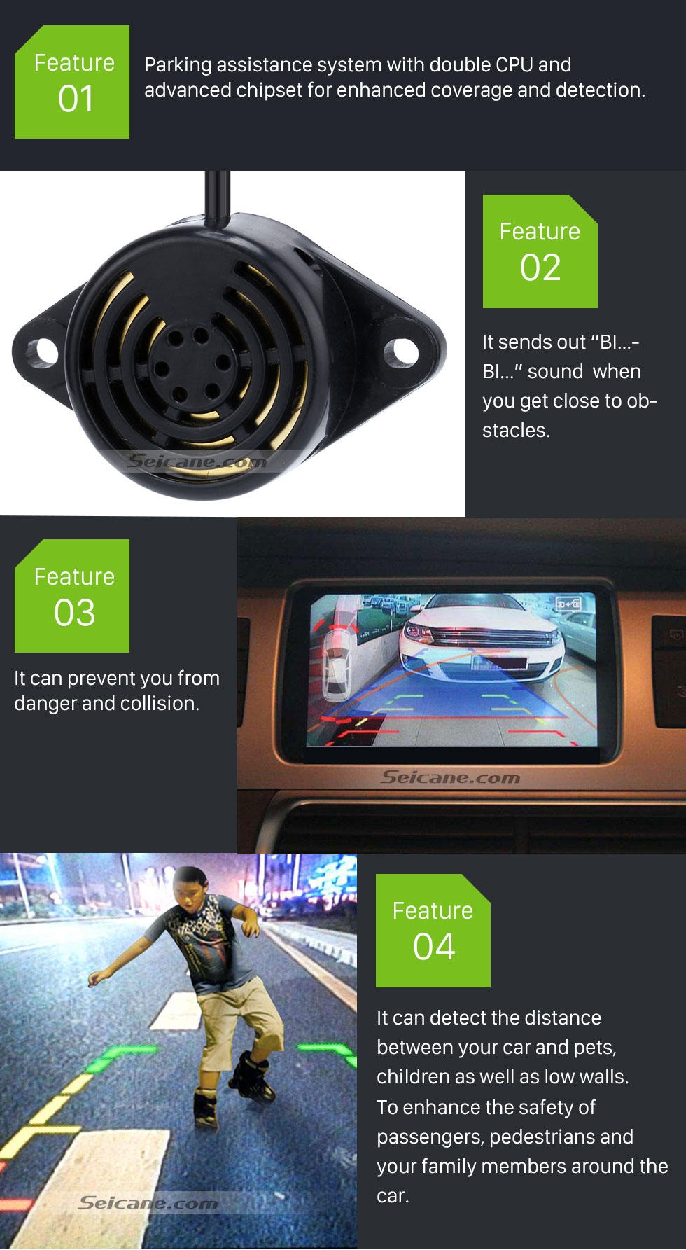 Seicane Seicane Wireless LED Display Parking Sensor Sensors Auto Car Reverse Assistance Backup Radar Monitor System rader + 4 Seicane Seicane Wireless LED Display Parking Sensor Sensors Auto Car Reverse Assistance Backup Radar Monitor System rader + 4