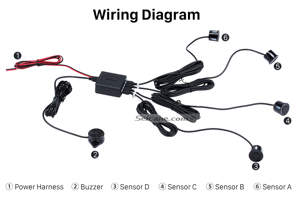 Wiring Diagram Seicane Wireless LED Display Parking Sensor Sensors Auto Car Reverse Assistance Backup Radar Monitor System rader + 4 Wiring Diagram Seicane Wireless LED Display Parking Sensor Sensors Auto Car Reverse Assistance Backup Radar Monitor System rader + 4