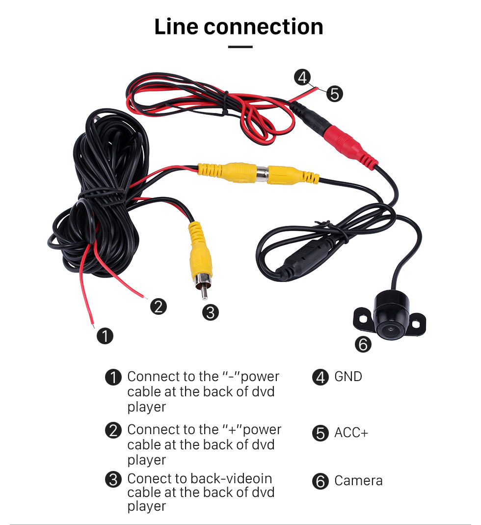 Line connection 170 Degree Wide Angle Lens Night Vision 648*488 Pixels Waterproof Rearview Backup Camera Parking Video 12V Line connection 170 Degree Wide Angle Lens Night Vision 648*488 Pixels Waterproof Rearview Backup Camera Parking Video 12V