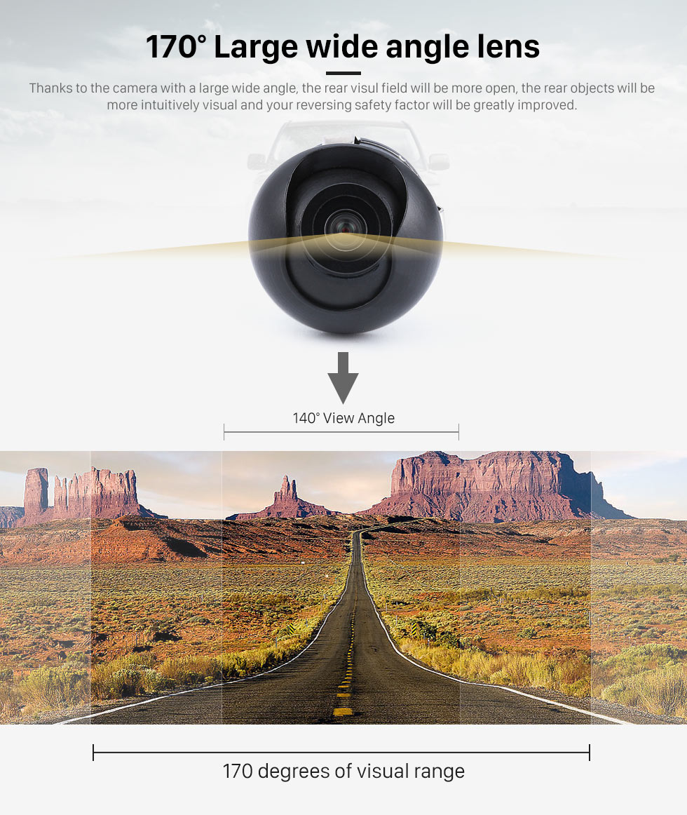 170 Large wide angle lens Wide Angle Vision 170 Degree Large Lens Waterproof RearView Camera with Night Vision 360 Degree No-dead Rotation Backup Camera 170 Large wide angle lens Wide Angle Vision 170 Degree Large Lens Waterproof RearView Camera with Night Vision 360 Degree No-dead Rotation Backup Camera