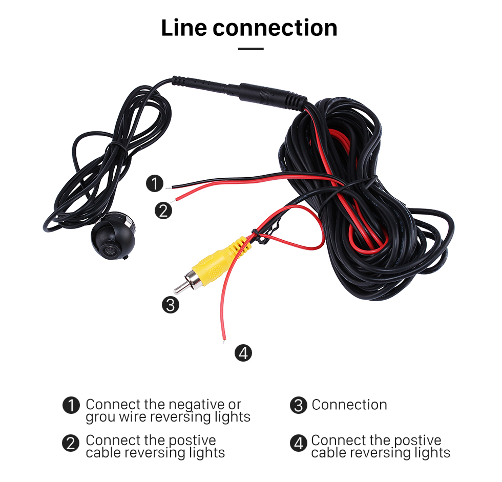 Line connection Wide Angle Vision 170 Degree Large Lens Waterproof RearView Camera with Night Vision 360 Degree No-dead Rotation Backup Camera Line connection Wide Angle Vision 170 Degree Large Lens Waterproof RearView Camera with Night Vision 360 Degree No-dead Rotation Backup Camera