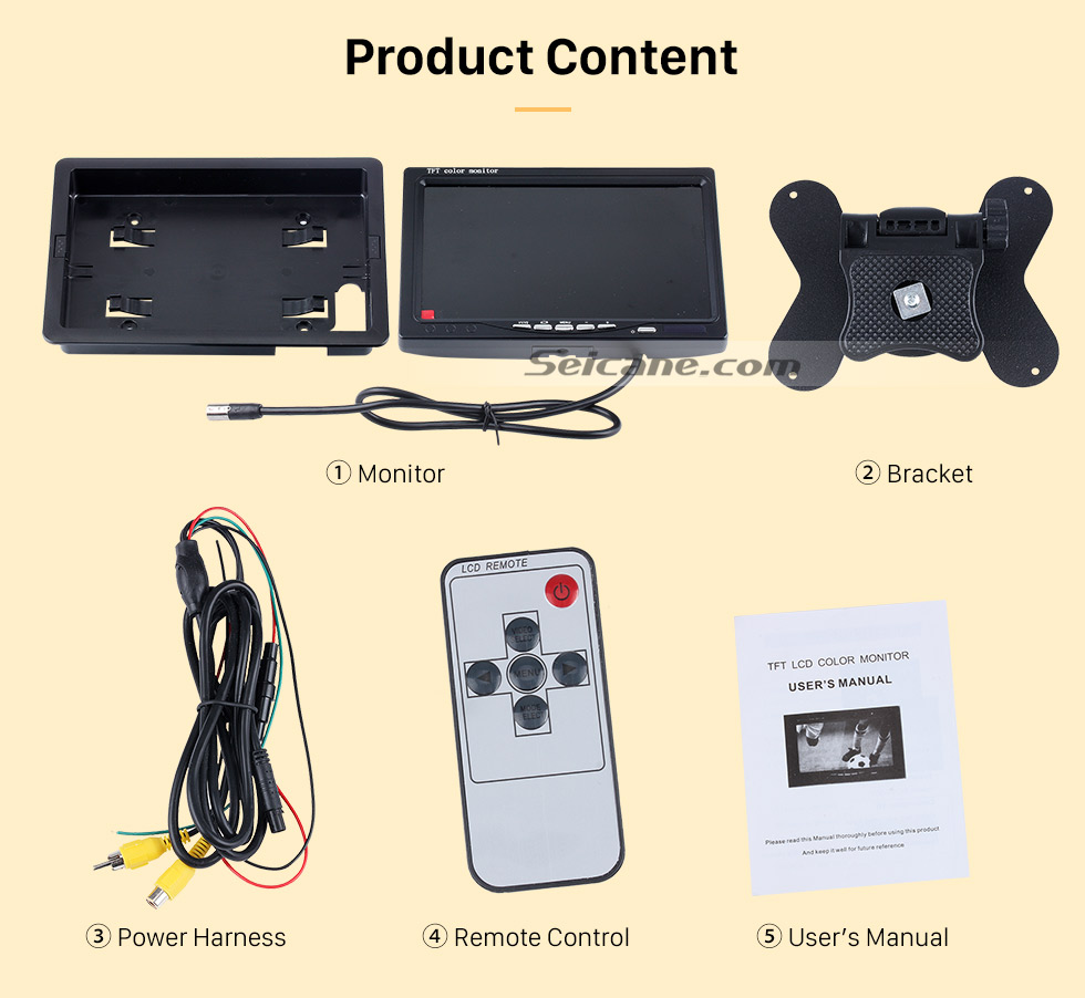 Seicane Universal 7 inch HD 1024*600 TFT LCD Car Auto Parking Monitor Backup Rearview Camera Digital Video Recoder DVR Reverse System Seicane Universal 7 inch HD 1024*600 TFT LCD Car Auto Parking Monitor Backup Rearview Camera Digital Video Recoder DVR Reverse System