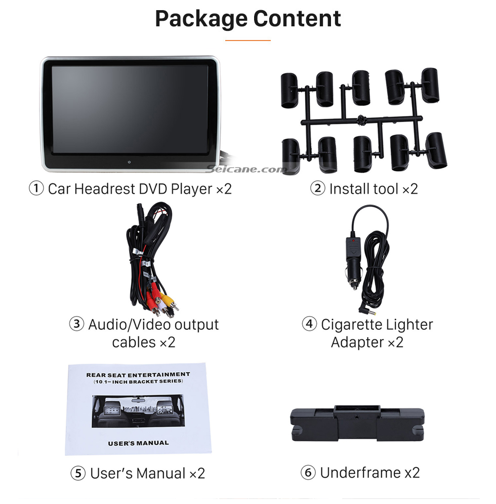 Package Content Ultra-thin HD 1024 * 600 high definition 10.1" touch screen headrest MP5 Player Free Tilt FM Transmitter IR Transmitter 32 Bit Games USB SD Audio/Video Input & Output (1 pair) Package Content Ultra-thin HD 1024 * 600 high definition 10.1" touch screen headrest MP5 Player Free Tilt FM Transmitter IR Transmitter 32 Bit Games USB SD Audio/Video Input & Output (1 pair)