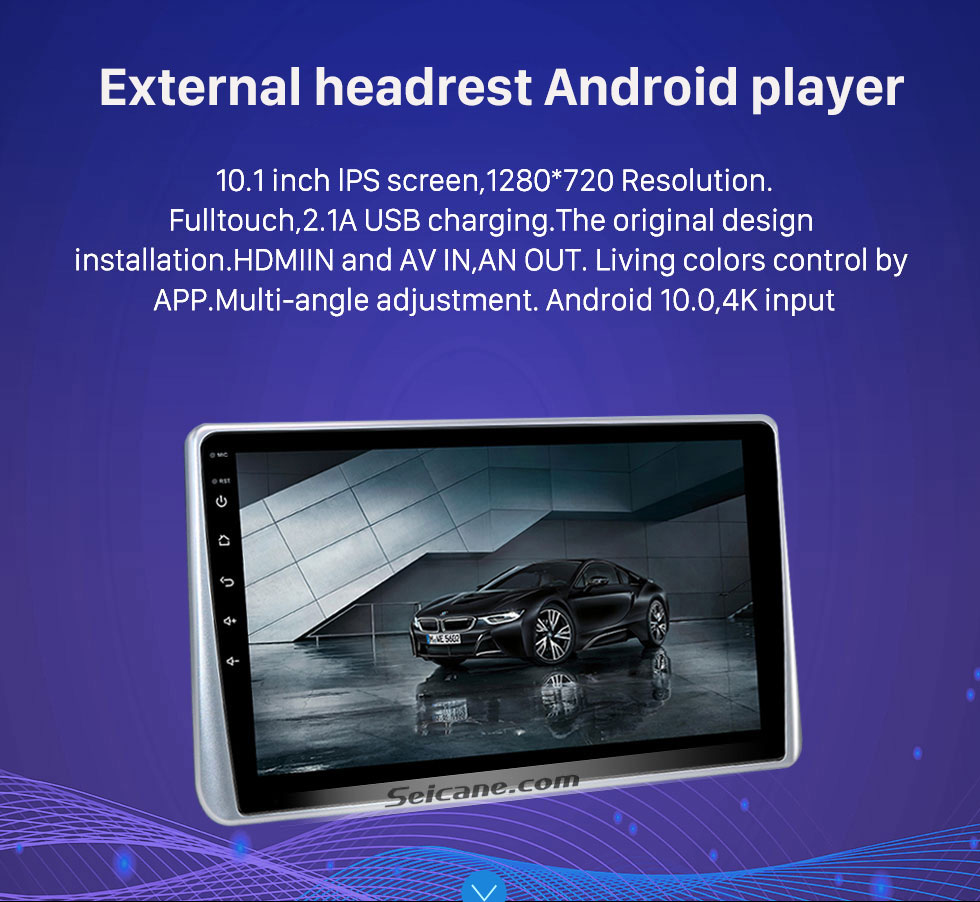 Seicane Newest Android 6.0 Quad-core headrest MP5 Player with 10.1-inch Free Tilt HD 1024 * 600 Digital TFT LED Touch Screen FM Transmitter IR Transmitter USB SD Bluetooth WIFI (1 pair) Seicane Newest Android 6.0 Quad-core headrest MP5 Player with 10.1-inch Free Tilt HD 1024 * 600 Digital TFT LED Touch Screen FM Transmitter IR Transmitter USB SD Bluetooth WIFI (1 pair)