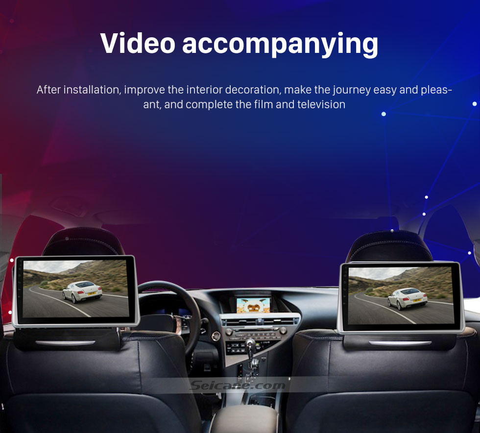 Seicane Newest Android 6.0 Quad-core headrest MP5 Player with 10.1-inch Free Tilt HD 1024 * 600 Digital TFT LED Touch Screen FM Transmitter IR Transmitter USB SD Bluetooth WIFI (1 pair) Seicane Newest Android 6.0 Quad-core headrest MP5 Player with 10.1-inch Free Tilt HD 1024 * 600 Digital TFT LED Touch Screen FM Transmitter IR Transmitter USB SD Bluetooth WIFI (1 pair)